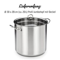 Veľký hrniec GSW Jumbo so sklenenou pokrievkou 30 x 28 cm, 20 l, nehrdzavejúca oceľ, strieborná, 30 cm 7