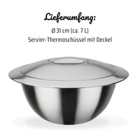 Termická servírovacia misa GSW s pokrievkou, ušľachtilá oceľ – 7 litrov, 31 cm 7