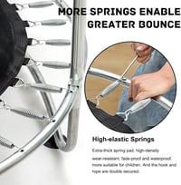 GT GETCO TECH 150 cm gyerek trambulin kosárlabdával, 200 kg terhelhetőség 6