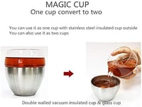 Gteller 3 Rétegű Dupla Falú Rozsdamentes Acél Boros Pohár 250ml - Hőszigetelt Kehely Borhoz, Kávéhoz, Koktélokhoz 4