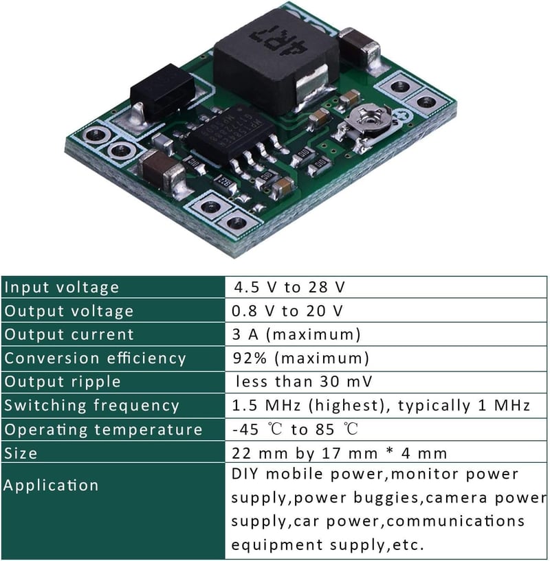 GTIWUNG 10db MP1584EN DC-DC 3A Step-Down Konverter 24V-12V-9V-5V Arduino