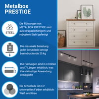 GTV Metalbox Prestige sustav ladica visine 150 mm, dužine 500 mm, sivi organizator ladica za namještaj 2