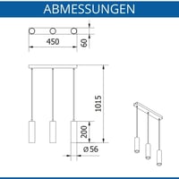 Závesné svietidlo GTV TRESOS II, čierne, 3 objímky GU10 LED, pre škandinávske a moderné interiéry, s nastaviteľnou dĺžkou kábla, hliník, IP20, max. 3x20W 6