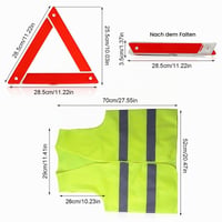 Set triunghi reflectorizant și vestă reflectorizantă Gtwinsone, triunghi de avarie auto pliabil cu husă de depozitare 2