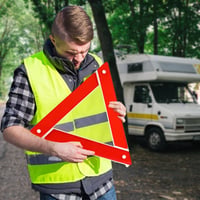 Set triunghi reflectorizant și vestă reflectorizantă Gtwinsone, triunghi de avarie auto pliabil cu husă de depozitare 7