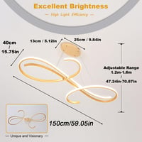 Závesné LED svietidlo Guang Shuo 150 cm nad jedálenský stôl, stmievateľné s diaľkovým ovládaním, teplota farieb 3000K-6500K, lineárne stropné svietidlo do kuchyne 6
