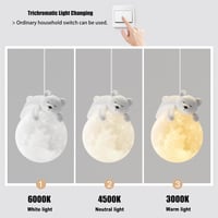 GUANSHAN 3D Hold Függőlámpa Hálószobai Mennyezeti Lámpa Gyerekszoba Dekoráció 5