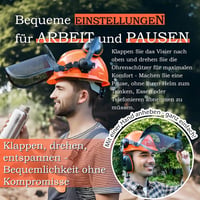 GUARDLEAD Erdészeti Védősisak Fűrészeléshez - Arcvédő Plexivel, Fülvédővel és Páramentes Szemüveggel - Állítható Méretű Biztonsági Sisak Lán 6
