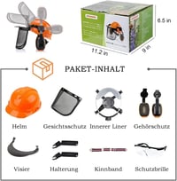 GUARDLEAD Erdészeti Védősisak Fűrészeléshez - Arcvédő Plexivel, Fülvédővel és Páramentes Szemüveggel - Állítható Méretű Biztonsági Sisak Lán 7