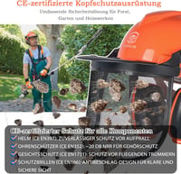 GUARDLEAD Erdészeti Védősisak Fűrészeléshez - Arcvédő Plexivel, Fülvédővel és Páramentes Szemüveggel - Állítható Méretű Biztonsági Sisak Lán 3