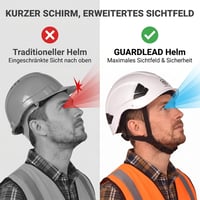 GUARDLEAD Fehér munkavédelmi sisak állítható fejpánttal szellőzőnyílásokkal, EN 397 könnyű védősisak ipari munkához 7