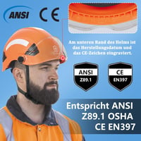 GUARDLEAD Védősisak Szellőzőlyukakkal és Napszemüveg Peremmel, ANSI Z89.1 Tanúsított ABS Építkezési Sisak Férfiaknak és Nőknek 2