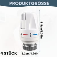 GuBaoZhuo Termostatska glava za radijatore, 4 komada, navoj M30 x 1,5, automatska regulacija, funkcija zaštite od smrzavanja, za ured i dom 2