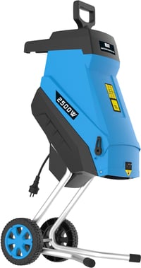 Záhradný drvič konárov Güde GH 2501, 2500 W, nožový systém, automatické vťahovanie, max. priemer konárov 45 mm, 45-litrový zberný vak, transportné kolieska, ochrana proti preťaženiu 6