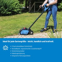 Güde GRKS 1400 električni rubni rezač trave 1200 W, promjer diska 19 cm, dubina rezanja u 3 stupnja (-13/-25/-38 mm), 4700 o/min, plavo-crna, kabel 5