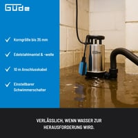 Pompă submersibilă pentru apă murdară Güde GS 1103 PI, 1100 W, 20000 l/h, înălțime de pompare 8 m, adâncime de scufundare 7 m, cu întrerupător cu flotor 4