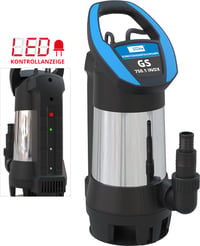 Güde GS 750.1 INOX potopna pumpa za prljavu vodu 15000 l/h, 4-stupanjska sklopka s plovkom, kućište od nehrđajućeg čelika, crno-plava, 94679 6