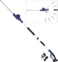 Akumulátorové teleskopické nožnice na živý plot Güde HST 18-201-05 – 18V, dĺžka strihu 43 cm, hrúbka strihu 15 mm, hlava otočná v 6 smeroch, teleskopická rukoväť až do 2,65 m, vrátane akumulátora a nabíjačky 1