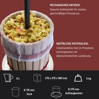 Presă pentru fructe și fructe de pădure Güde OP 6 – coș de presare de 6 litri, diametru 17,5 cm, oțel inoxidabil 3