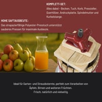 Presă pentru fructe și fructe de pădure Güde OP 6 – coș de presare de 6 litri, diametru 17,5 cm, oțel inoxidabil 4