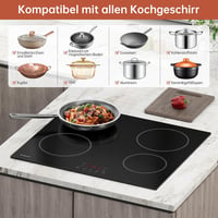 Gudsunal 4 égőfejes üvegkerámia főzőlap 60cm 6000W időzítővel 6