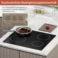Gudsunal 60 cm-es indukciós főzőlap 7200W, 9 hőfok, időzítő, gyermekzár - 60cm-4 Burner 5
