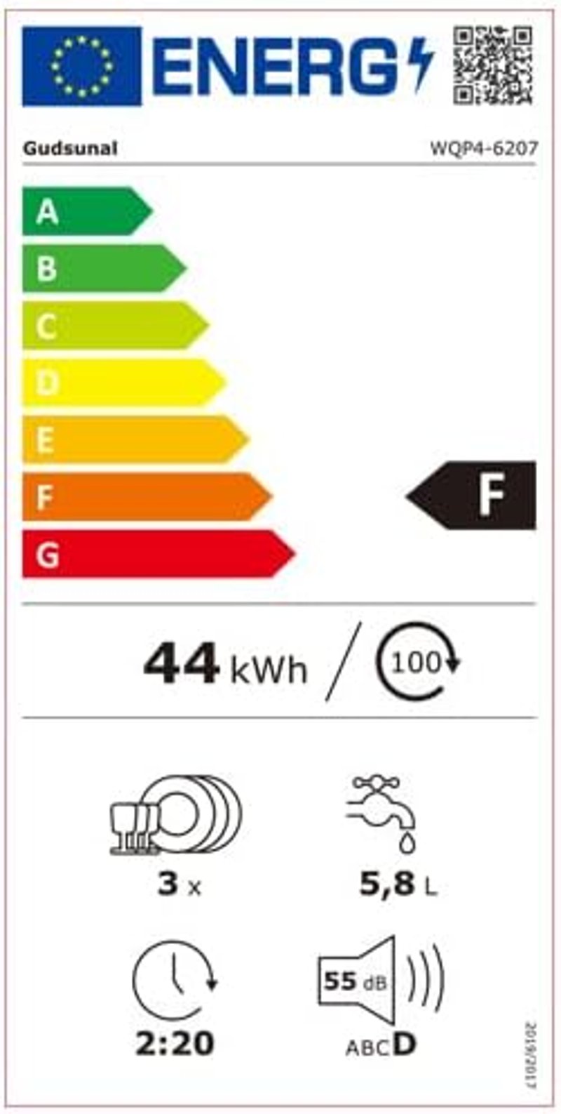 Gudsunal Mini Mosogatógép 7L Tartály, 6 Program, 72°C Higiénia Funkció