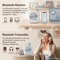 Gueray asztali Bluetooth CD lejátszó beépített hangszóróval, FM rádióval - fehér 3