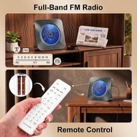 Player CD portabil Gueray cu Bluetooth, difuzor încorporat, telecomandă, radio FM, USB, card, AUX 3.5 mm, alarmă, negru 6