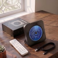 Player CD portabil Gueray cu Bluetooth, difuzor încorporat, telecomandă, radio FM, USB, card, AUX 3.5 mm, alarmă, negru 8