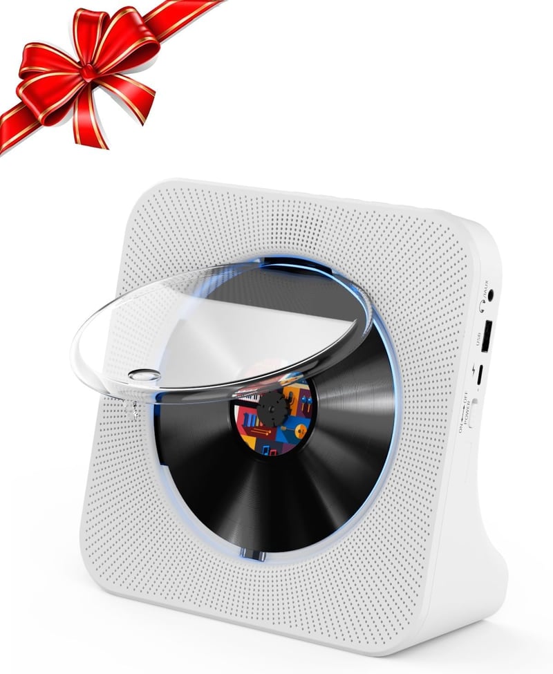 Gueray Bluetooth CD lejátszó HiFi hangszoróval, FM rádió és USB funkcióval