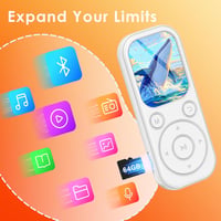 Gueray Bluetooth MP3 lejátszó FM rádióval, 64 GB - fehér 5