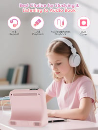 CD prehrávač Gueray s Bluetooth reproduktorom, FM rádiom, USB, AUX, konektorom na slúchadlá, budíkom, diaľkovým ovládaním, protiprachovým krytom, ružový 6