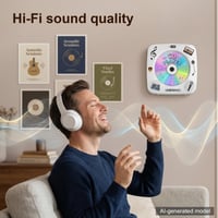 Prenosný CD prehrávač Gueray s Bluetooth reproduktorom, FM rádiom, USB, AUX, 1800 mAh batériou, diaľkovým ovládaním, možnosťou montáže na stenu, biely 7