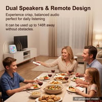 Prenosný CD prehrávač Gueray s Bluetooth reproduktorom, FM rádiom, USB, AUX, 1800 mAh batériou, diaľkovým ovládaním, možnosťou montáže na stenu, biely 8