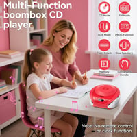 Boombox portabil cu CD player Gueray cu difuzoare integrate, radio FM, intrare AUX, ieșire pentru căști și mod playlist pentru cărți audio 2