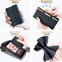 GUGGIARI Slim Wallet RFID-védelemmel, kártyatartó pénztárca - fekete/carbon 5