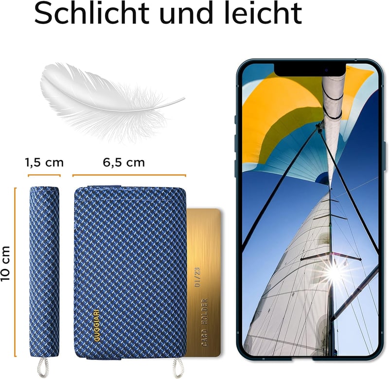 GUGGIARI Slim Wallet RFID védelemmel, bankkártyatartó, pénztárca férfiaknak és nőknek