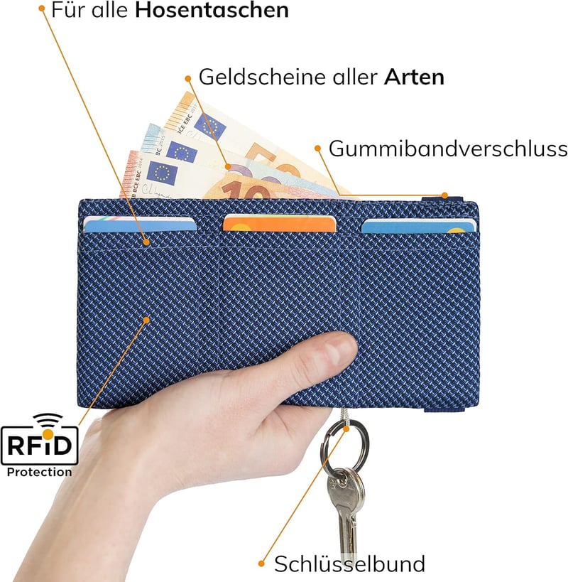 GUGGIARI Slim Wallet RFID védelemmel, bankkártyatartó, pénztárca férfiaknak és nőknek