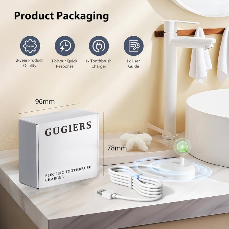 Gugiers Philips Sonicare HX6100 töltőállomás USB kábellel HX6000 HX3000 HX8000 sorozathoz