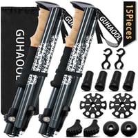 Súprava skladacích turistických paličiek GUHAOOL 2 ks, ľahký hliník 7075, nastaviteľné 108-139 cm, protišmykové, s 5 pármi gumových koncoviek, na nordic walking a horskú turistiku 1