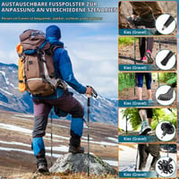 Súprava skladacích turistických paličiek GUHAOOL 2 ks, ľahký hliník 7075, nastaviteľné 108-139 cm, protišmykové, s 5 pármi gumových koncoviek, na nordic walking a horskú turistiku 4