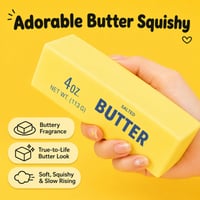 GUHIRALONA maslová antistresová loptička (squishy), 2 ks, mäkká stláčateľná senzorická hračka v tvare kocky a obdĺžnika na relaxáciu a koncentráciu 3