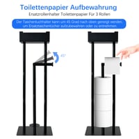 Suport vertical pentru hârtie igienică GUIGUZI din oțel inoxidabil negru, cu suport pentru șervețele umede 8