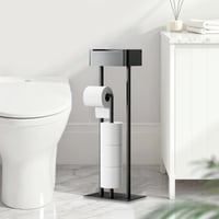 Suport vertical pentru hârtie igienică GUIGUZI din oțel inoxidabil negru, cu suport pentru șervețele umede 7
