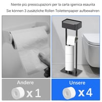 Suport vertical pentru hârtie igienică GUIGUZI din oțel inoxidabil negru, cu suport pentru șervețele umede 4