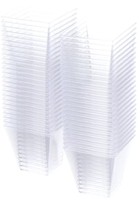GUILLIN Moulipack Verine 120C pyramídové poháriky 12 cl, číry krištáľový polystyrén, 5,9x5,9x5,6 cm, balenie 50 ks 1