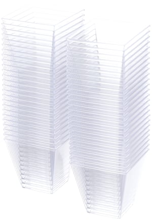 GUILLIN Moulipack Verine 120C piramidalne čašice 12 cl, prozirni kristalni polistiren, 5,9x5,9x5,6 cm, pakiranje od 50 komada