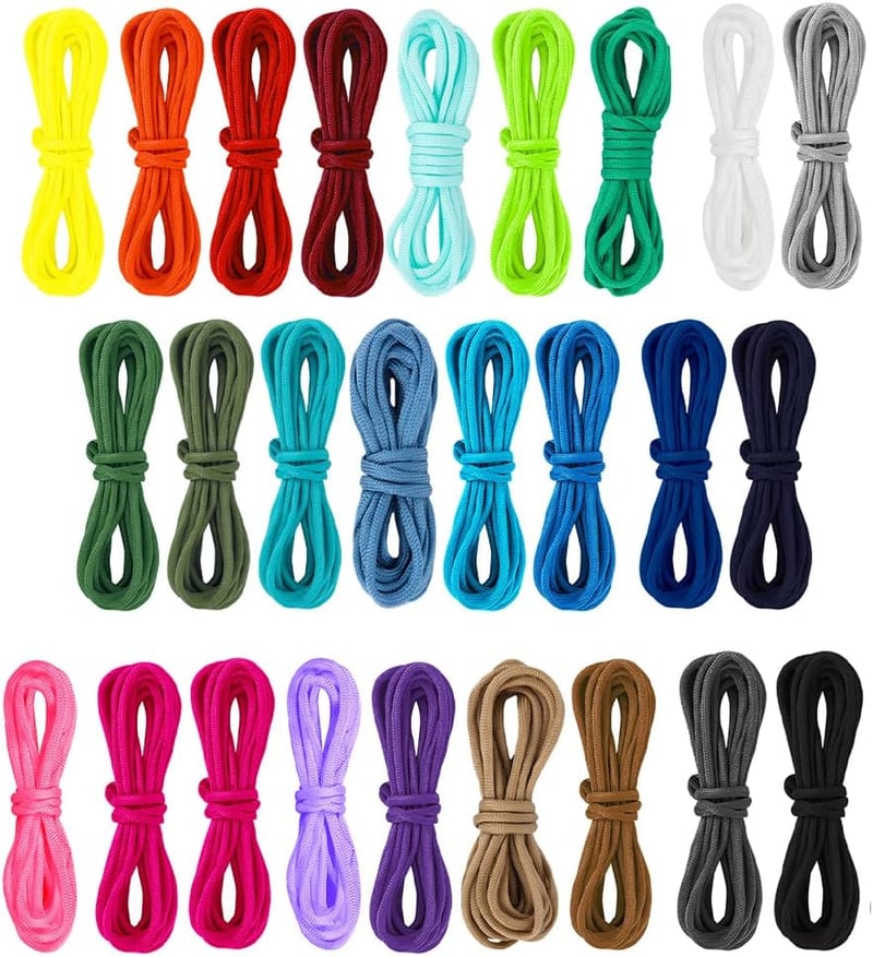Gukasxi 26 darabos Paracord szett 4mm 550 nylon kötél 10 láb karkötő készítéshez