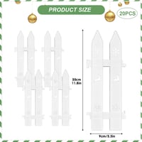 Gukasxi Fehér Mini Műanyag Kerítés Szett - 20 db Összekapcsolható Dekorációs Elválasztó Karácsonyfa Köré - 30 cm Magas Kerti Díszítő Elem 4